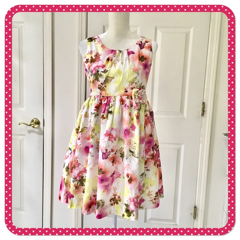 💝 summer dress 💝 cotton with vibrant floral colors size Big Girl/youth 18